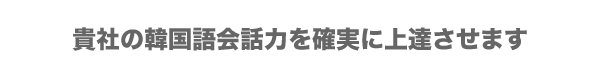 貴社の韓国語会話力を確実に上達させます